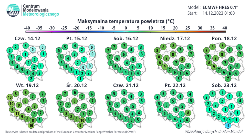 silne ocieplenie w Polsce