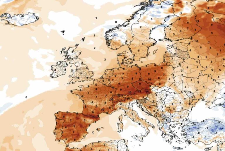 silna odwilż i duża dodatnia anomalia temperatury