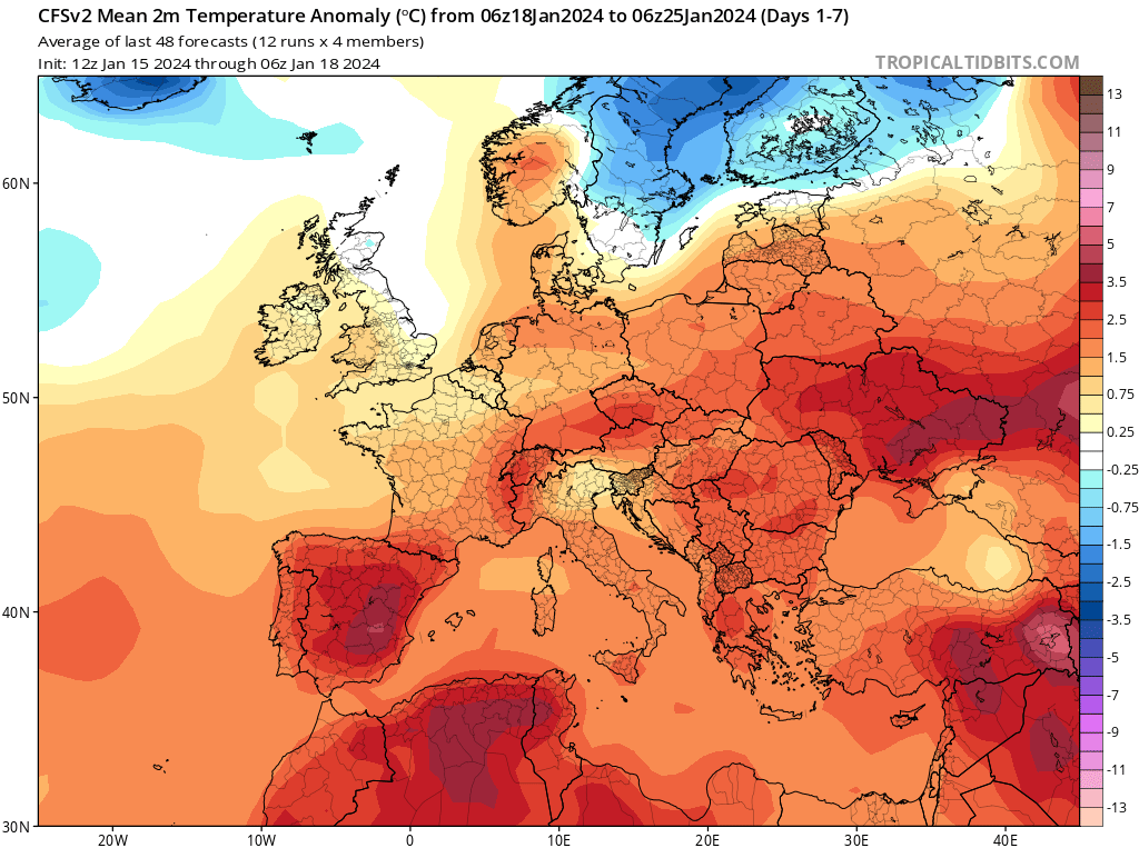 silne wichury i dodatnia anomalia temperatury