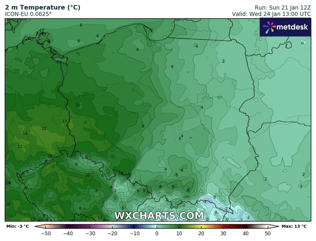 silne ocieplenie i odwilż obejmie całą Polskę