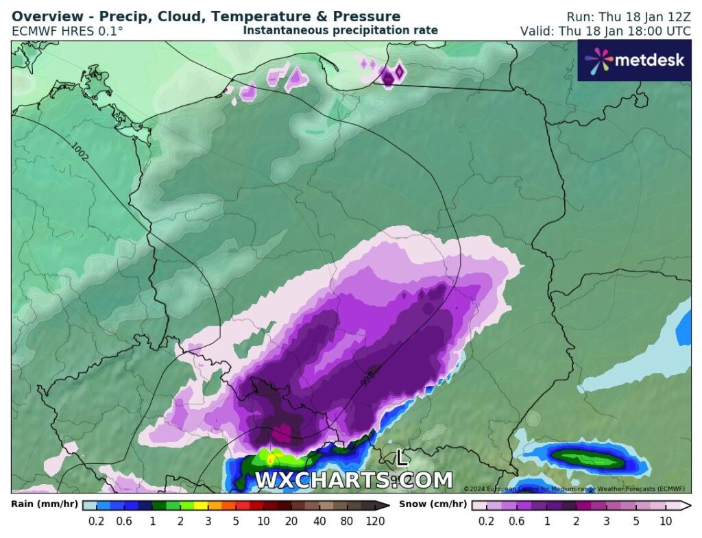 burze śnieżne i silne opady śniegu