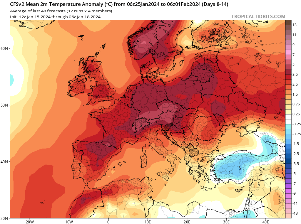 wystrzał temperatury w prognozach