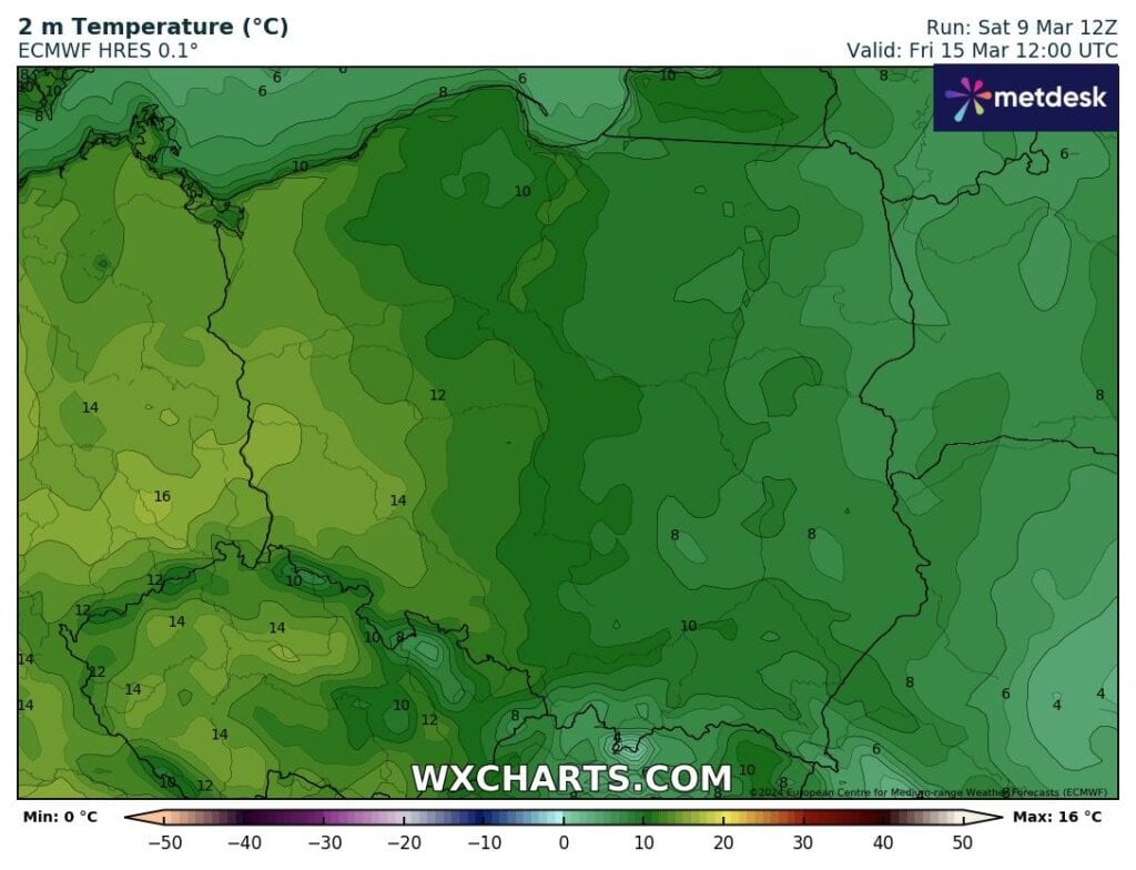 Prognozy temperatury widzą ocieplenie w kraju i regionie