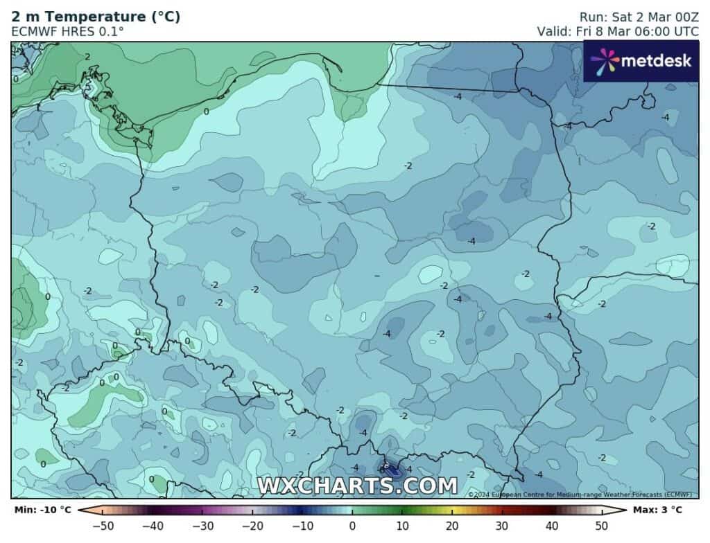 pył saharyjski i mróz