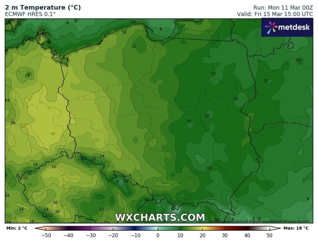 ekstremalne odchylenie temperatury. 