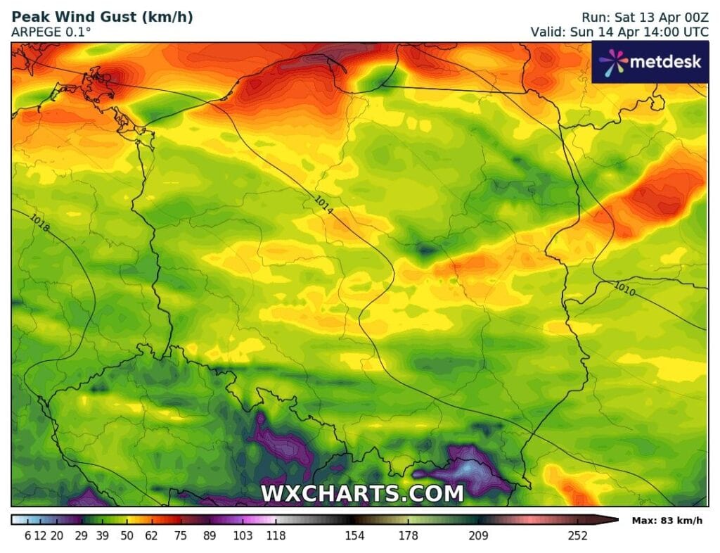 wichura i burze w kraju