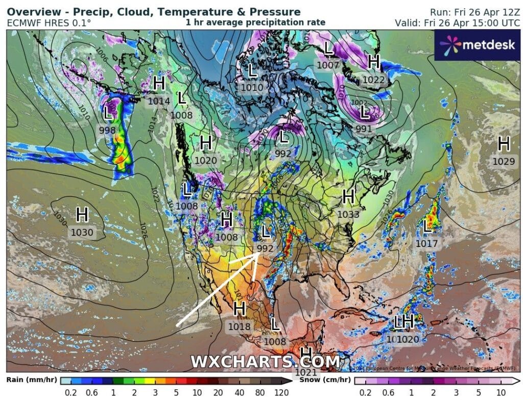 Burze w USA. Sytuacja synoptyczna