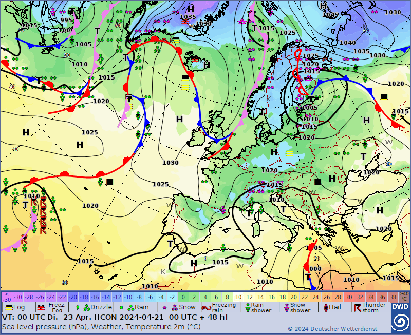 Pogoda na 5 dni. Sytuacja synoptyczna w poniedziałek
