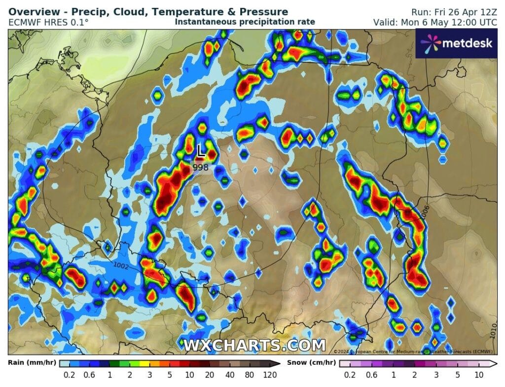 Silne burze możliwe są w Polsce 5-6 maja