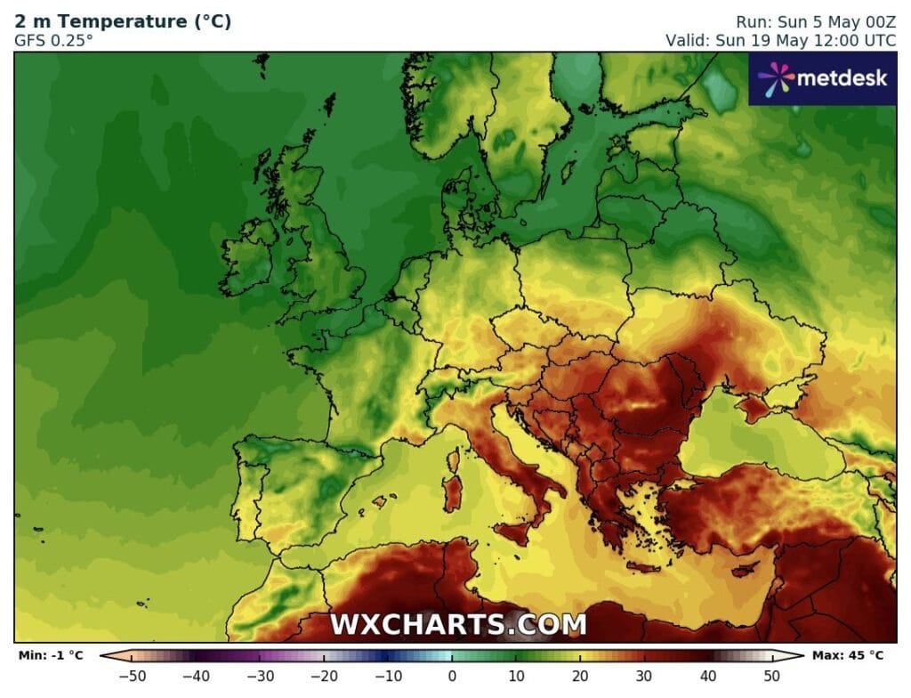 Upał w prognozach dla Europy nieco szokuje
