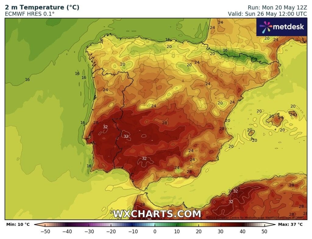 Upał wróci do Hiszpanii i Portugalii w weekend
