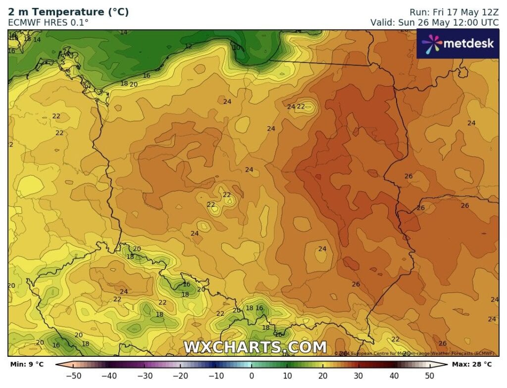 Coraz wyższe temperastury. Upał coraz bliżej