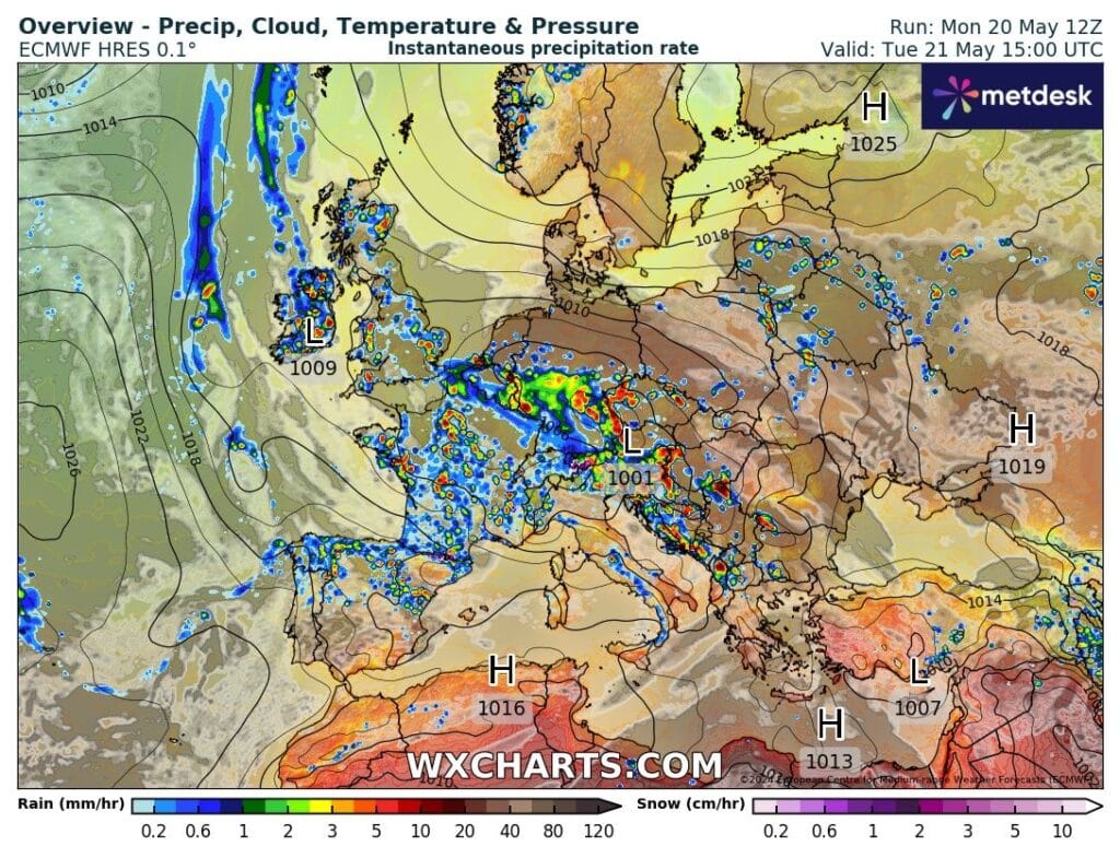 Upał na południu Europy. Sytuacja synoptyczna