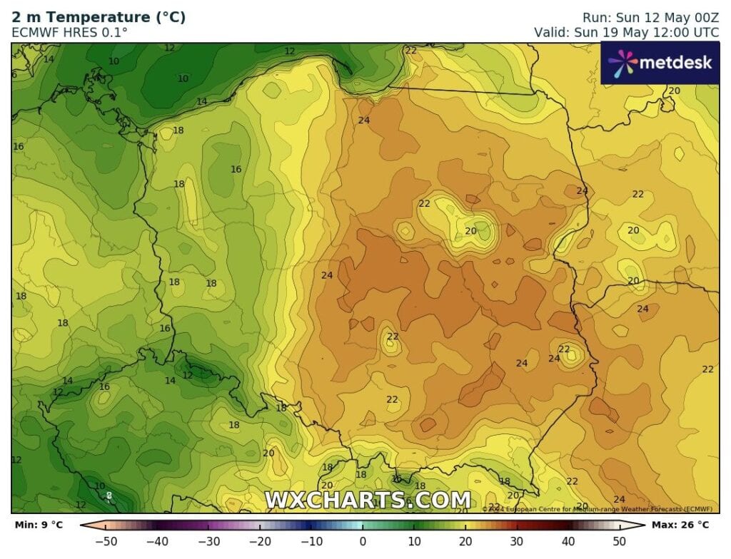 Wysokie temperatury nad Polską w przyszły weekend