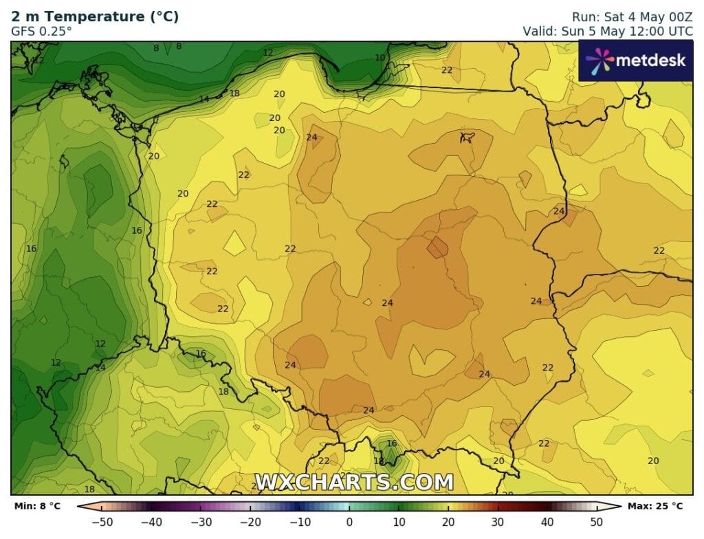 Wysokie temperatury w weekend nad Polską