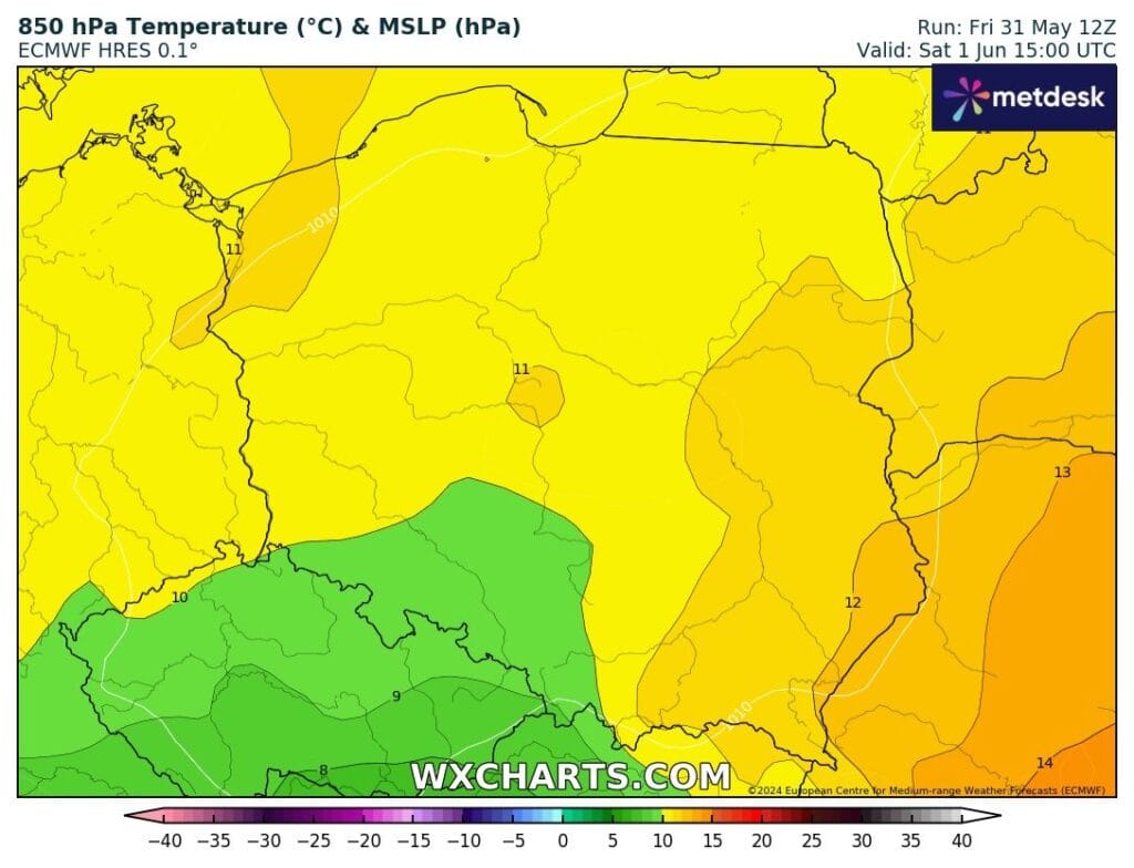 Burze nad Polską w ciepłych masach powietrza