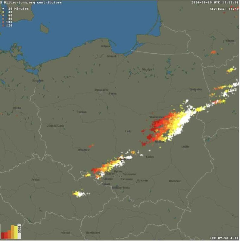 Intensywne burze w czerwcu nad Polską
