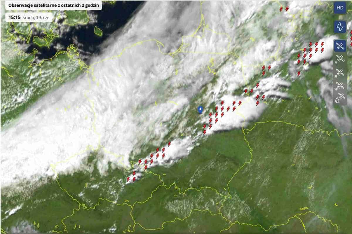 intensywne burze i silne burze w kraju