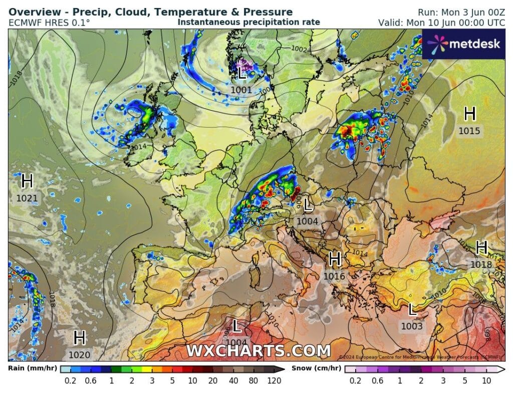 Układ baryczny nad Europą sprzyjał będzie, że upał stanie się koszmarny