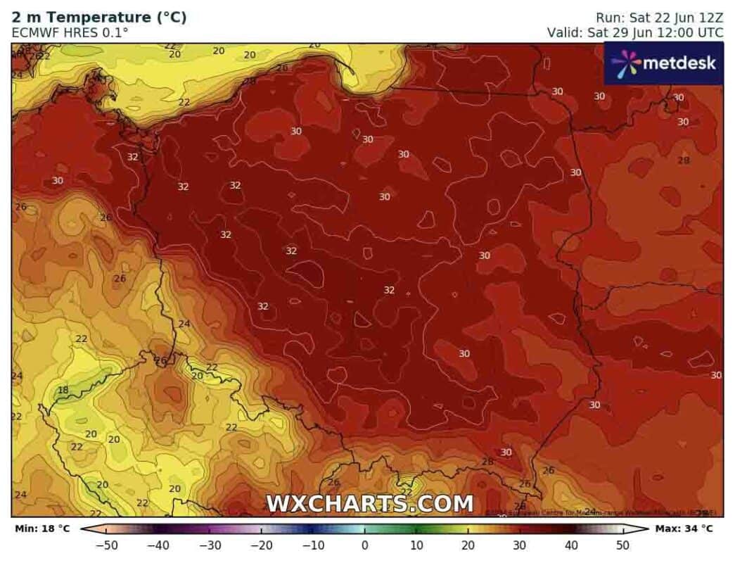 Upał w Polsce na koniec tygodnia