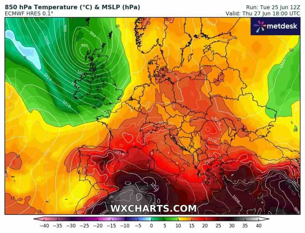 Zwrotnikowe powietrze napływa z Europy Południowej
