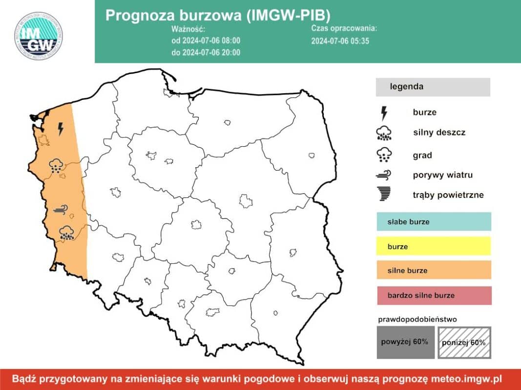 silne burze w kraju