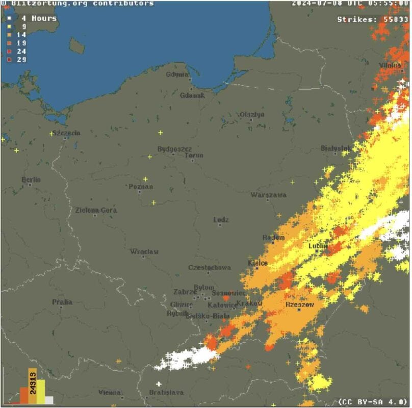 gwałtowne zjawiska konwekcyjne w kraju