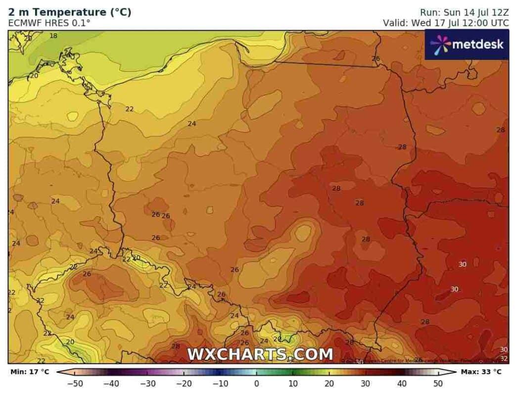 Lekkie ochłodzenie po przejściu frontu atmosferycznego