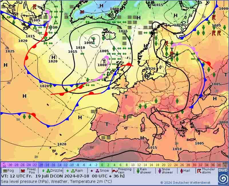 Pogoda na piątek 19 lipca. Sytuacja synoptyczna