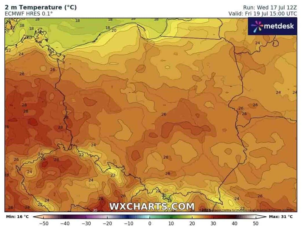 Ciepły dzień i wysokie temperatury