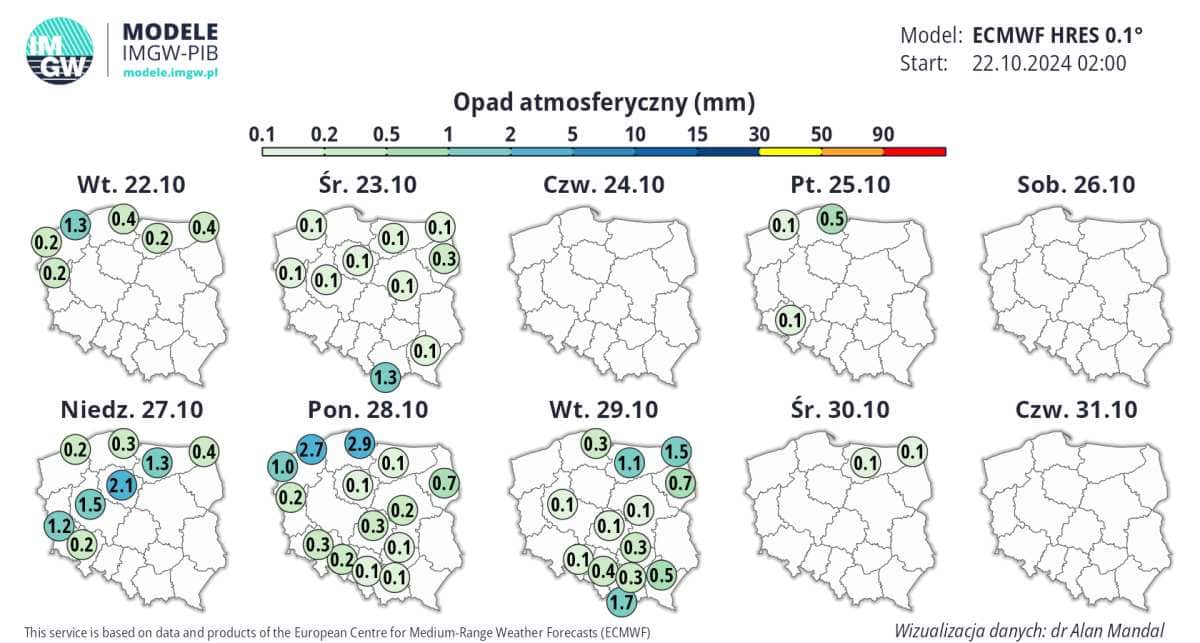 duże ochłodzenie w regionie