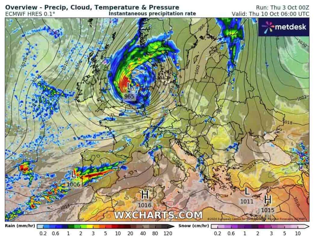 Głęboki niż. Silna wichura czeka nas w Europie