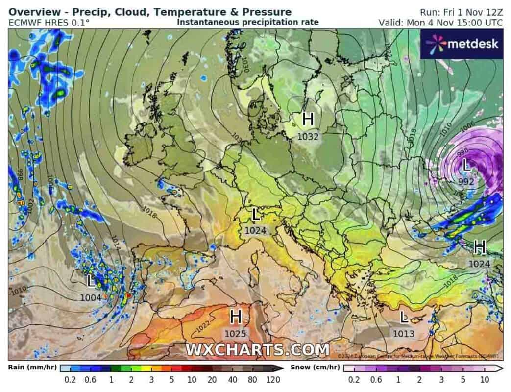 Układ Omega zablokuje opady w regionie