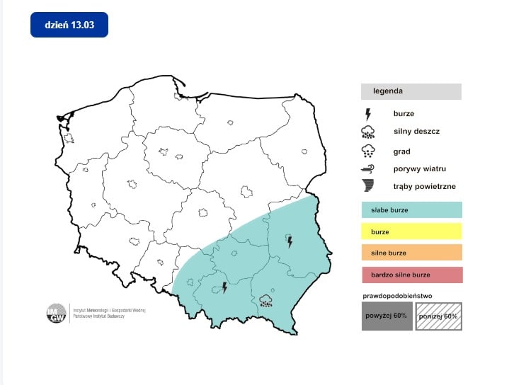 burze i dynamiczna aura w kraju