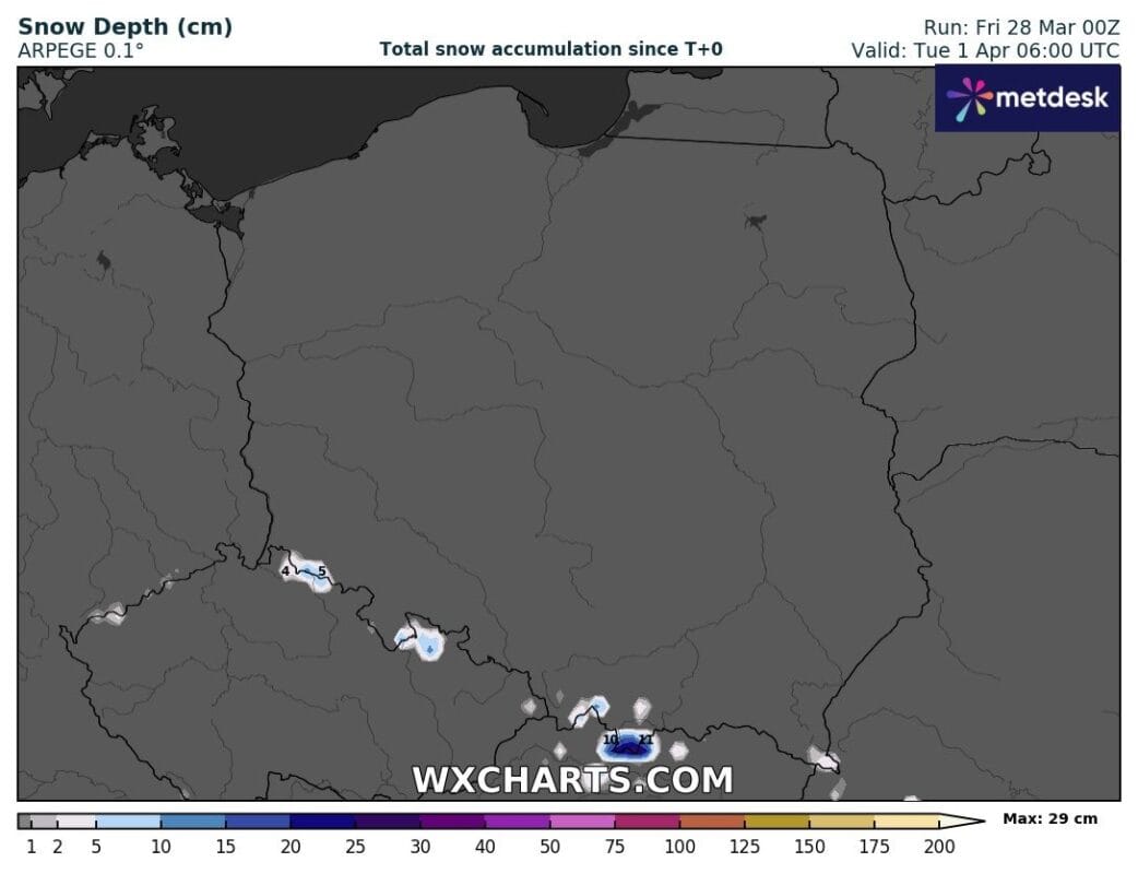 cyklon zanurkuje nad Polską