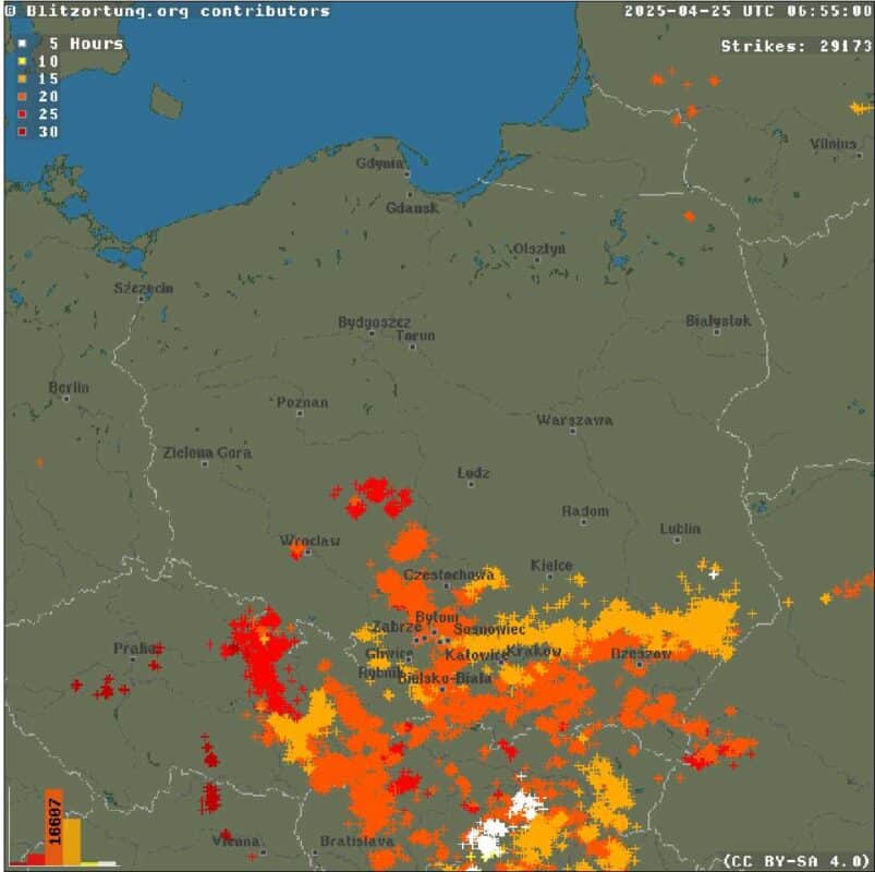 groźne burze w kraju