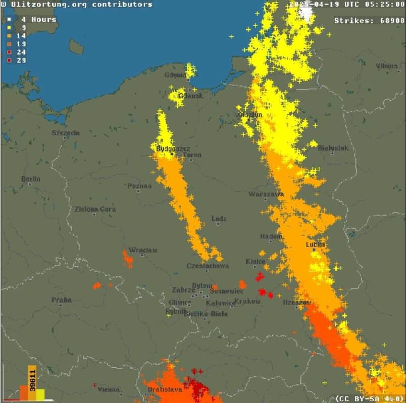 groźne burze w kraju