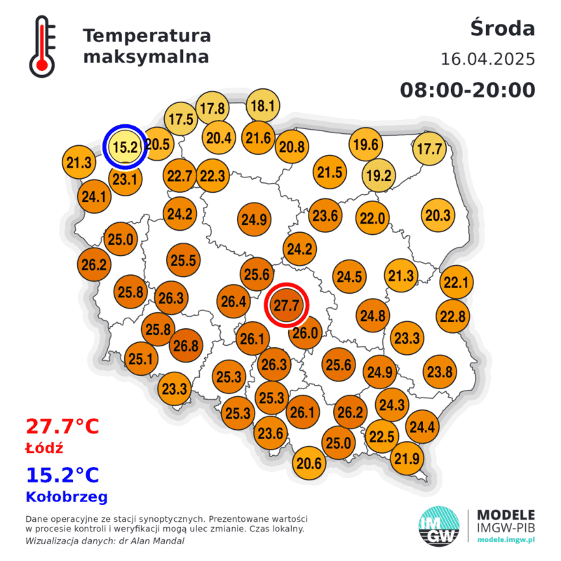radykalna zmiana pogody i silne ocieplenie