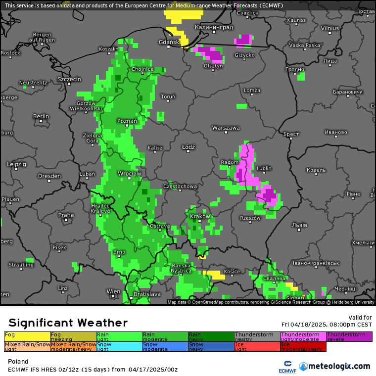 burze w piątek w kraju