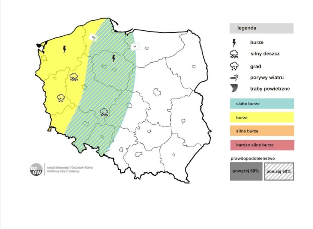 burze w kraju i dynamiczna pogoda