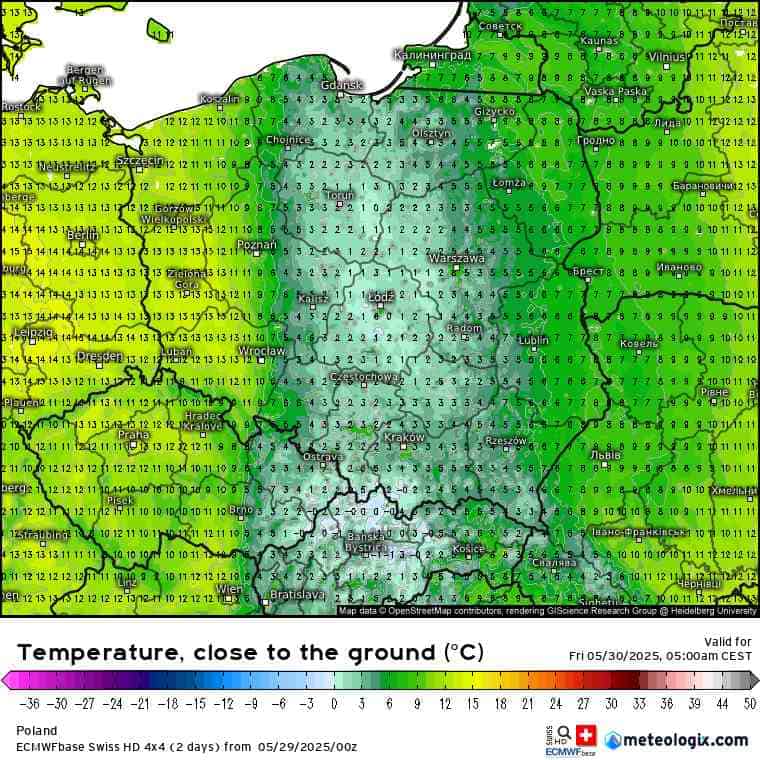 mróz w regionie zaskoczy