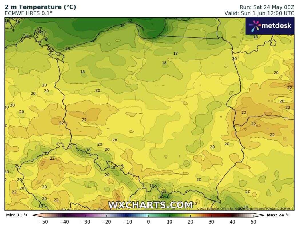 Przyjemne temperatury w przyszły weekend w Polsce