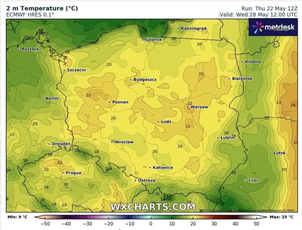 Koniec maja przyniesie umiarkowane temperatury