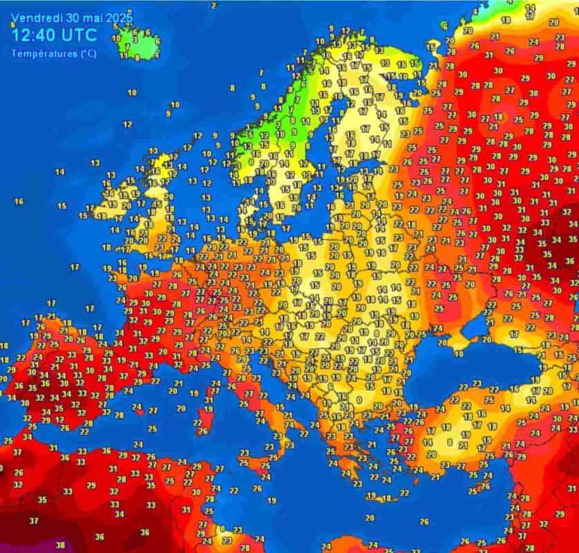 silny upał na Starym Kontynencie
