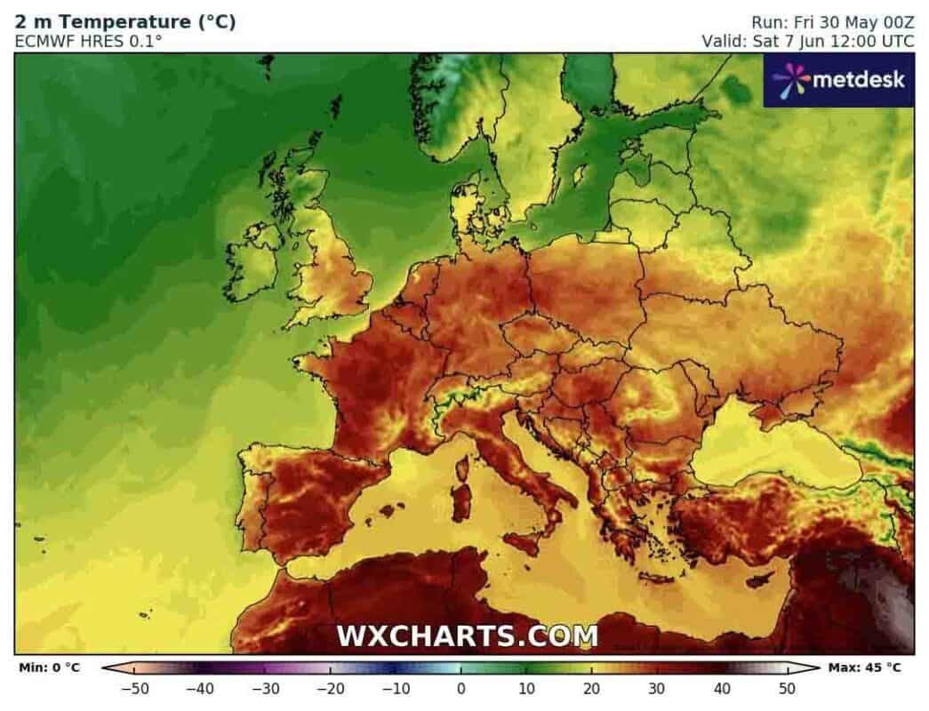 Upał w całej Europie w przyszły weekend