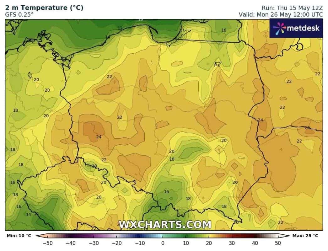Dni gorące na koniec maja w Polsce