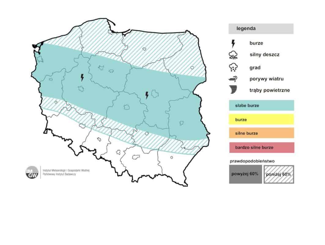 burze słabe dziś w kraju