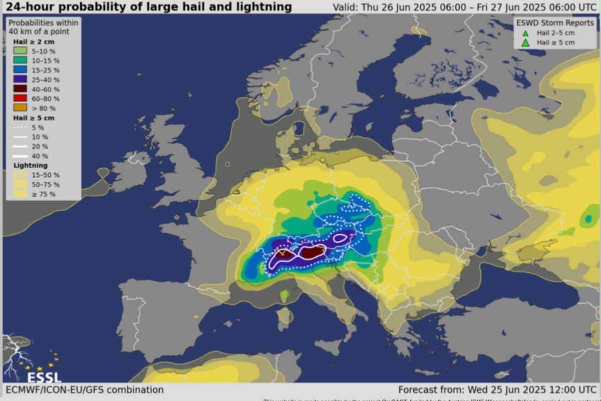 silne burze według essl