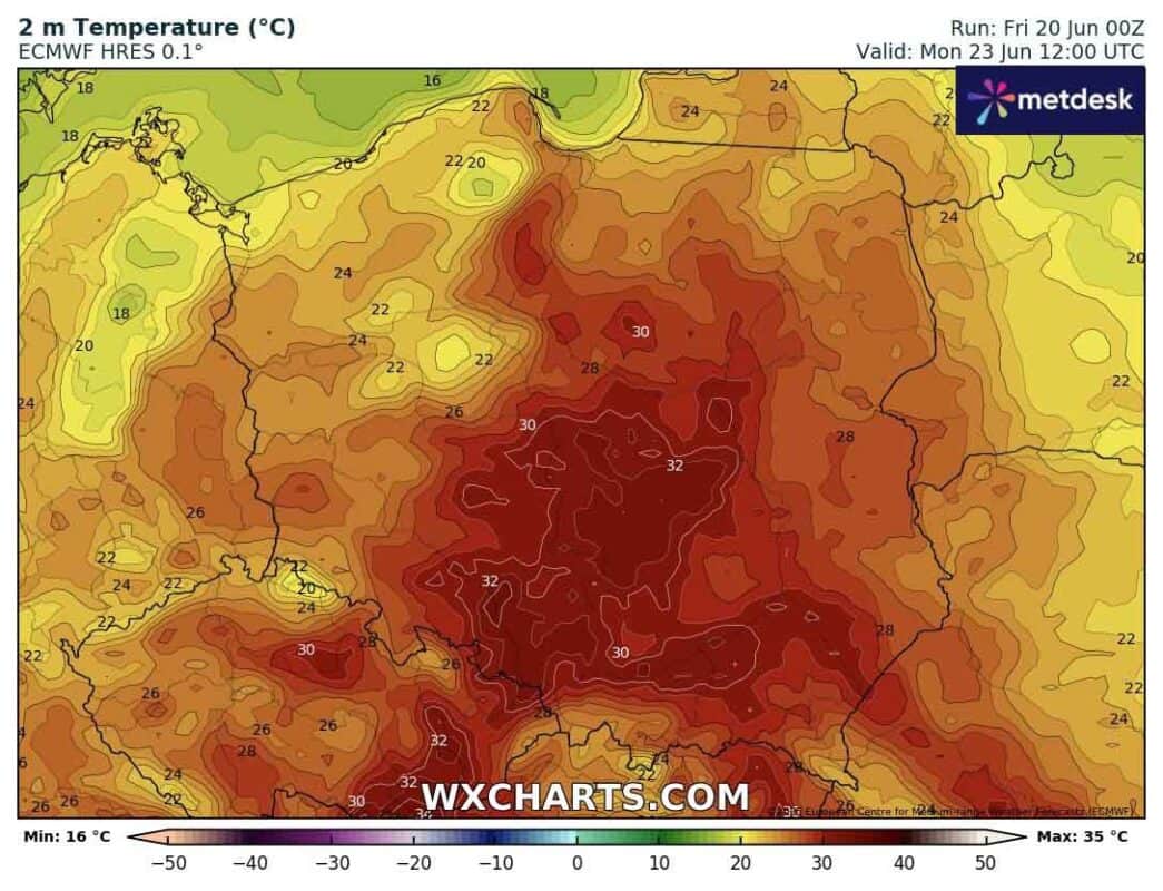 Czy fala upałów z zachodu Europy dotrze do Polski?