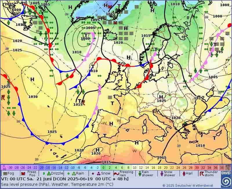 Fala upałów w Europie. Sprzyjająca wysokim temperaturom sytuacja synoptyczna